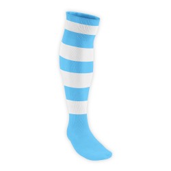 Chaussettes Rugby Pro cerclées Ciel/Blanc JICEGA