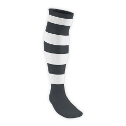 Chaussettes Rugby Pro Cerclées Noir/Blanc JICEGA
