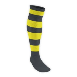 Chaussettes Rugby Pro Cerclées Noir/Jaune JICEGA