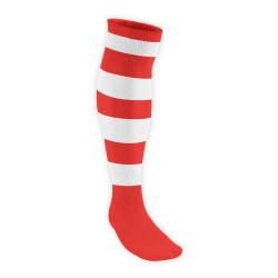 Chaussettes Rugby Pro Cerclées Rouge/blanc JICEGA