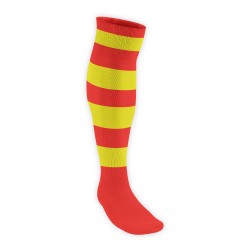 Chaussettes Rugby Pro Cerclées Rouge/Jaune JICEGA